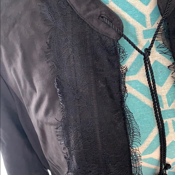 🖤 Nanette Lepore Lace & Faux Suede Blazer - Picture 2 of 7